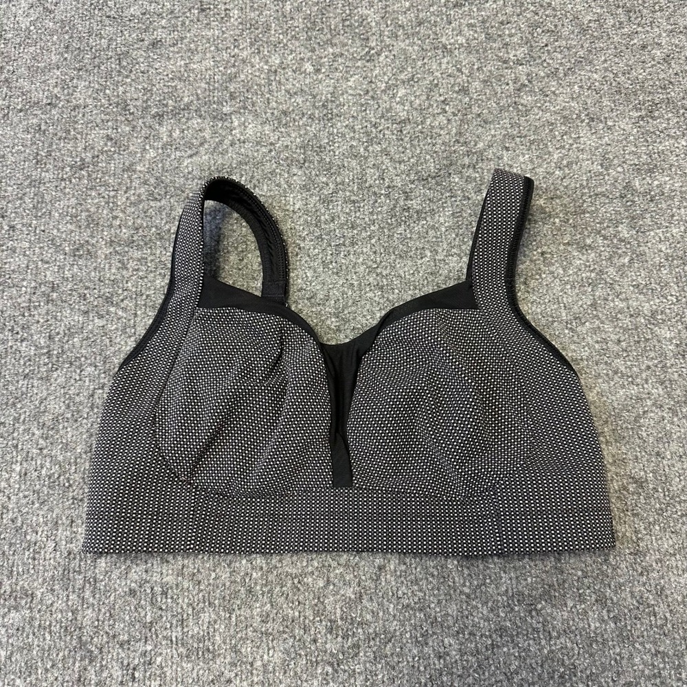 Lululemon Sports Bra Womens Size 6 Black White Micro Dot High Support Adjustable